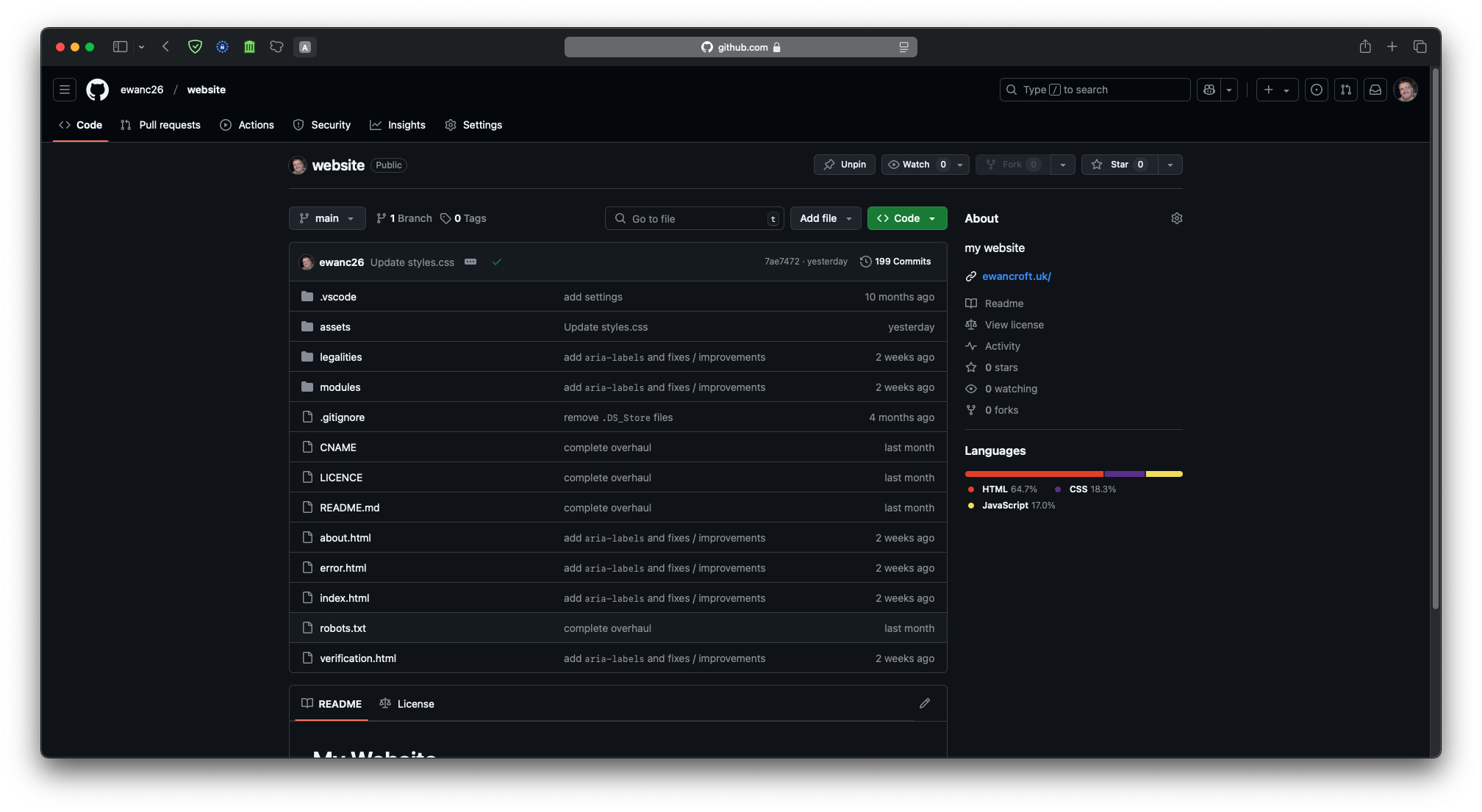 Screenshot of a GitHub repository page in dark mode.
