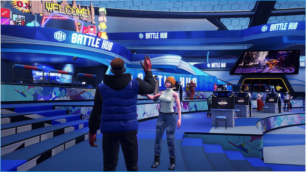 Wow the battle hub! An amazing visual of a digital arcade. I wonder if mahjong has a beloved communal space that would look amazing digitally...